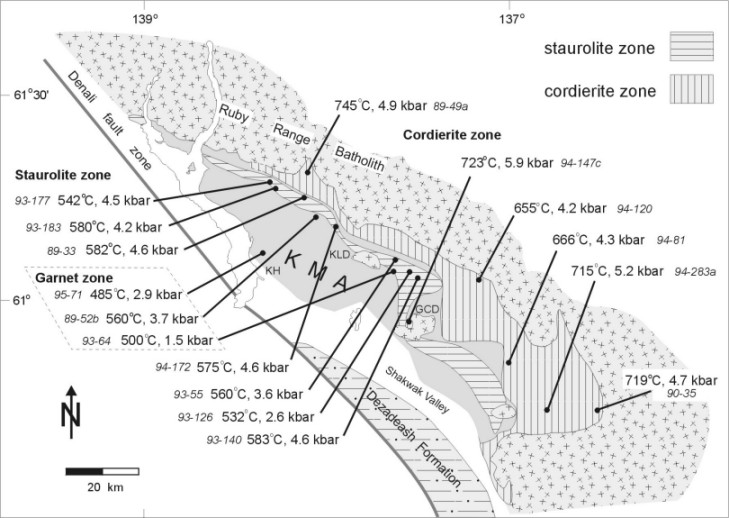 Map distribution of P-T data